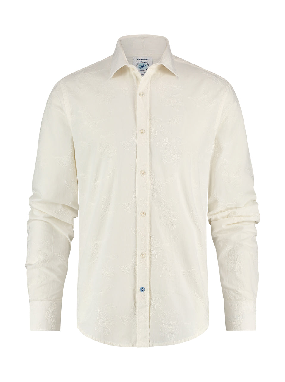 A Fish Named Fred Hemd Floral Embroidery