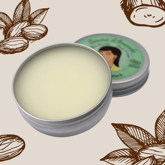 Oléanat Mandelbalsam geöffnet – cremige Textur für Gesicht, Lippen und Körper