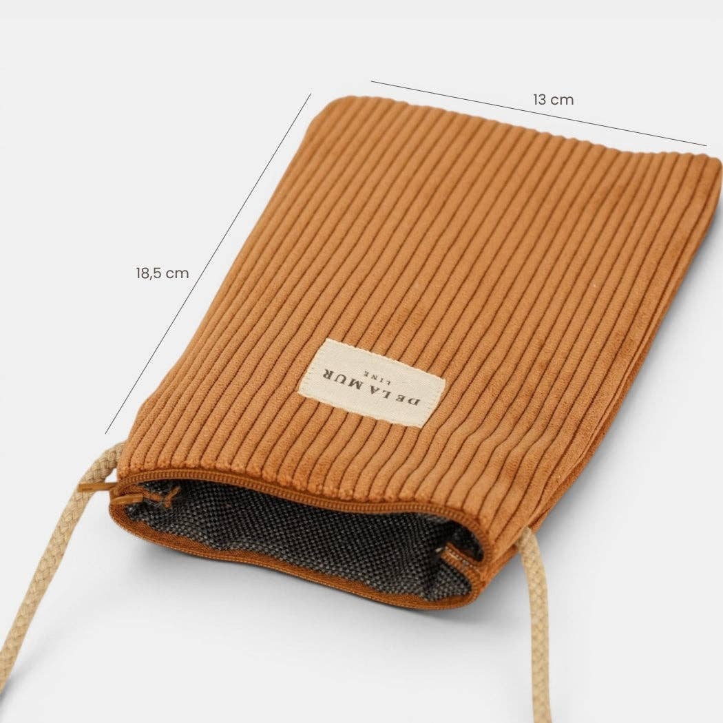 De La Mur Barro Handytasche aus terrakottafarbenem Cord