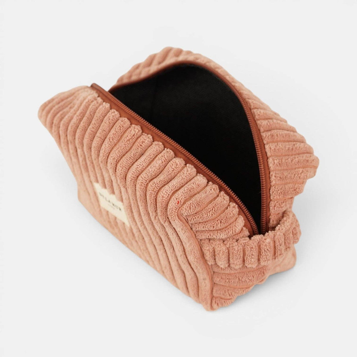 Mittelgroße De La Mur Crepe Kosmetiktasche aus rosa Breitcord