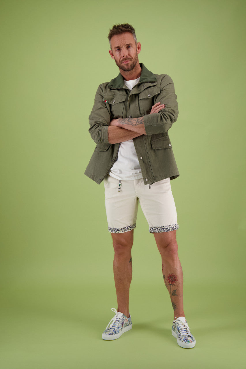 A Fish Named Fred Field Jacket Washed Cotton Green