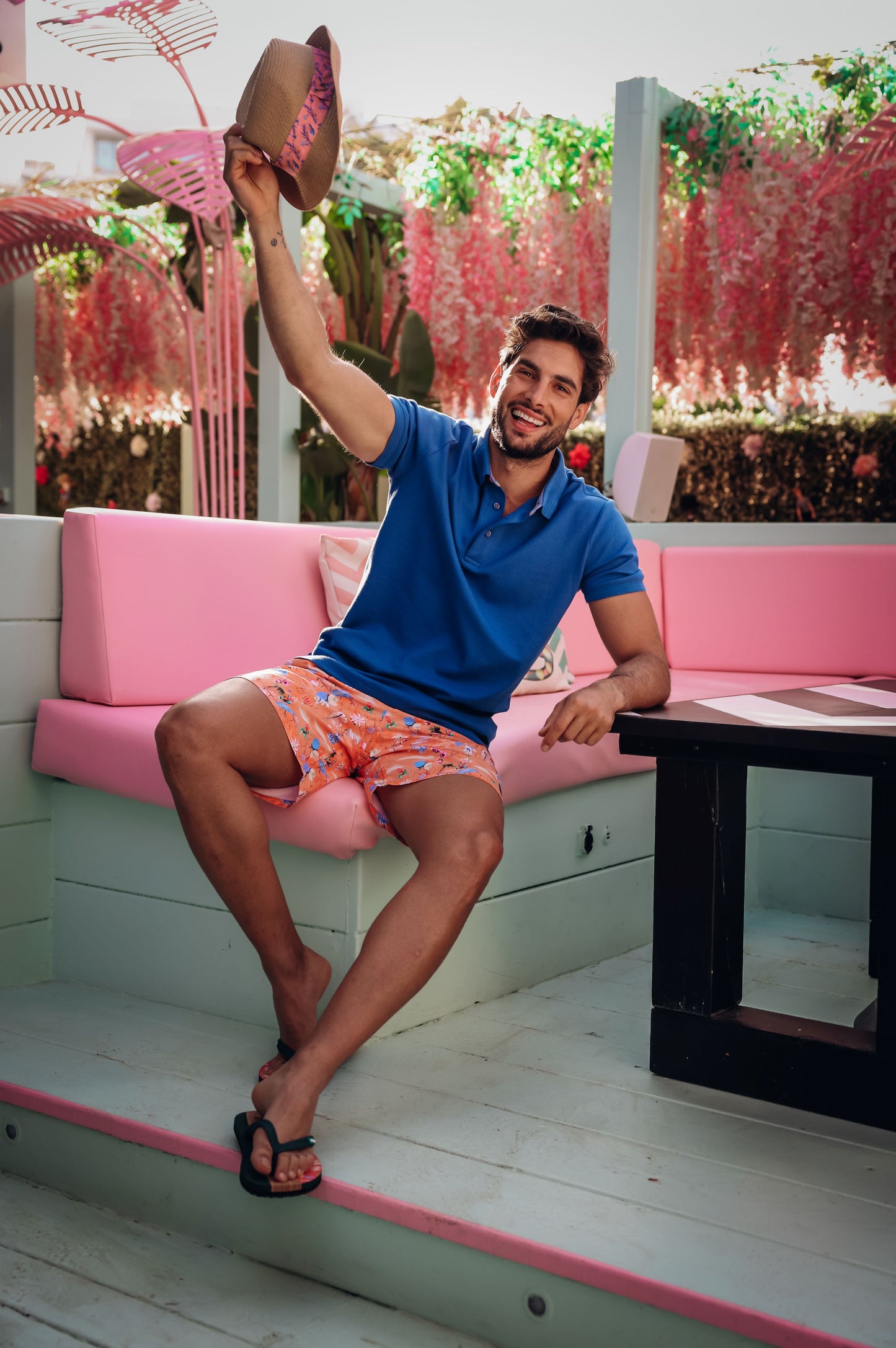 A Fish Named Fred Flip Flop Tropical Set Coral