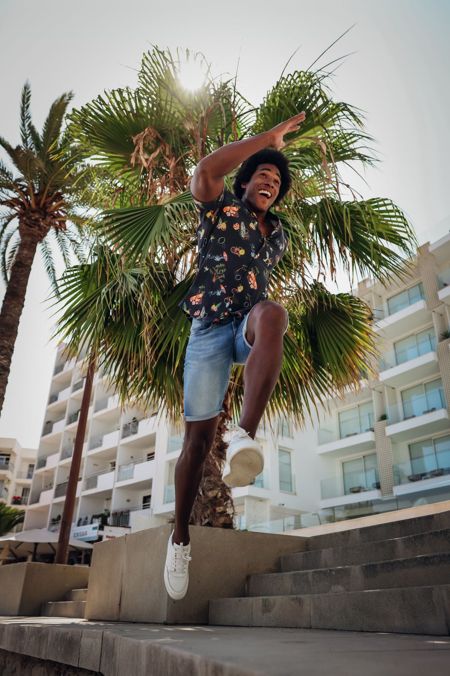 A Fish Named Fred Kurzarmhemd Tropical Navy