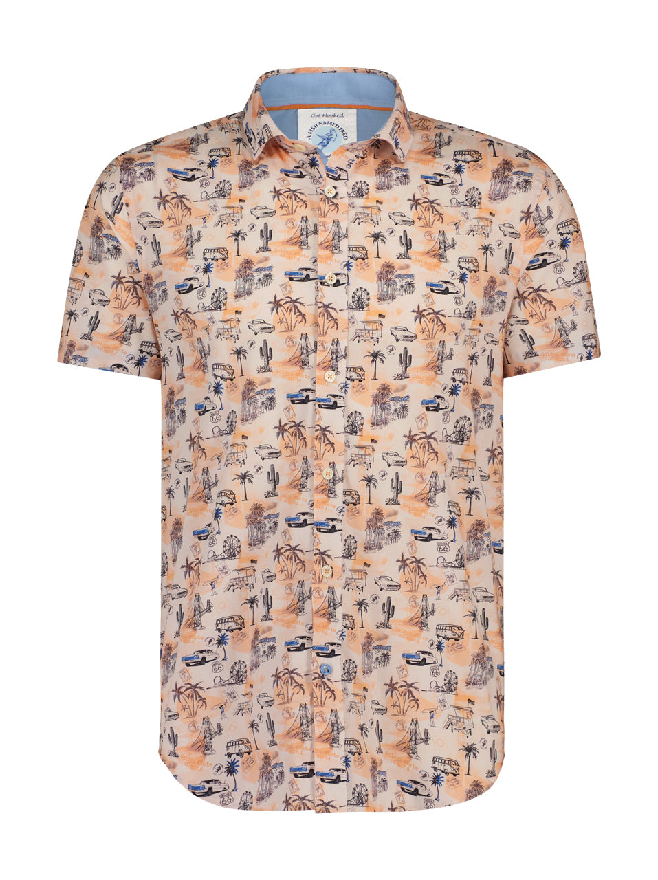 A Fish Named Fred Kurzarmhemd West Coast Map Coral