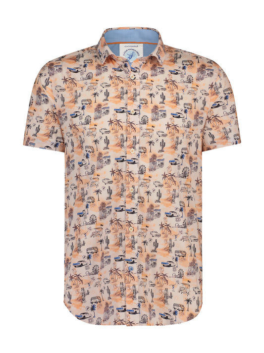 A Fish Named Fred Kurzarmhemd West Coast Map Coral