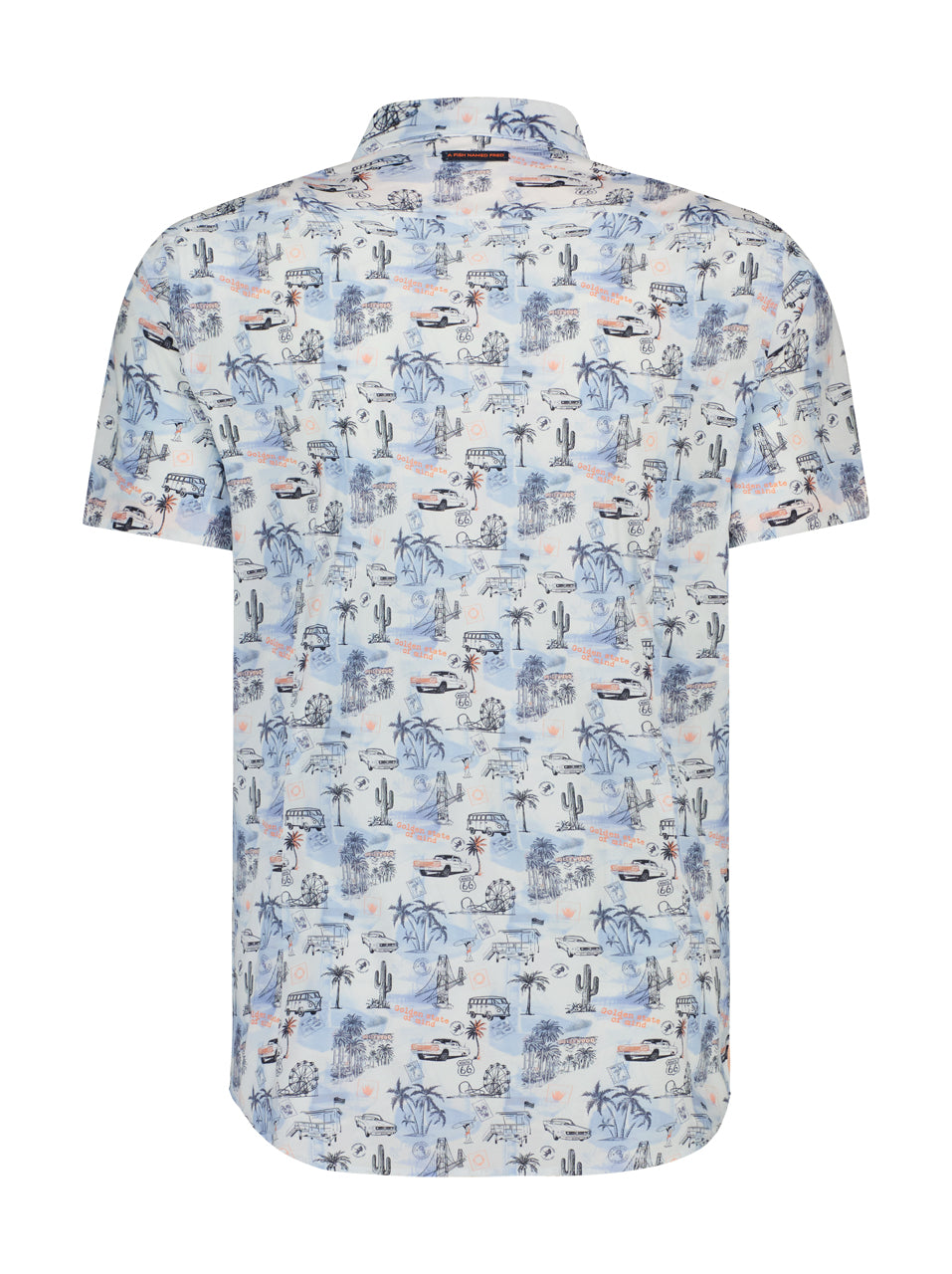 A Fish Named Fred Kurzarmhemd West Coast Map Light Blue