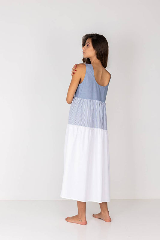 langes Sommerkleid aus Öko-Tex Baumwolle – luftiges Baumwollkleid für warme Tage