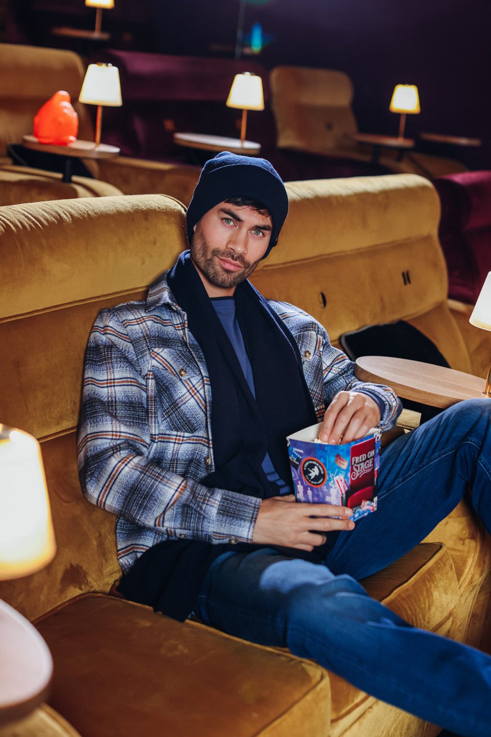 A Fish Named Fred Overshirt Brushed Check Roasted Cashew