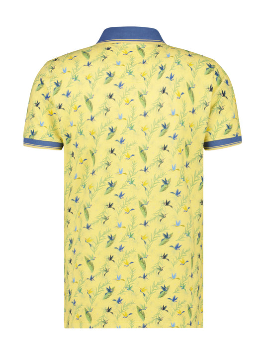 A Fish Named Fred Polo Hummingbird Floral Yellow