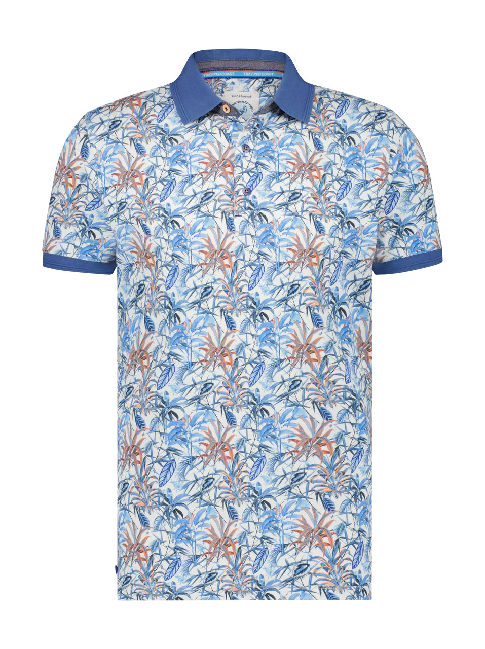 A Fish Named Fred Polo Leafs Multicolor Blue