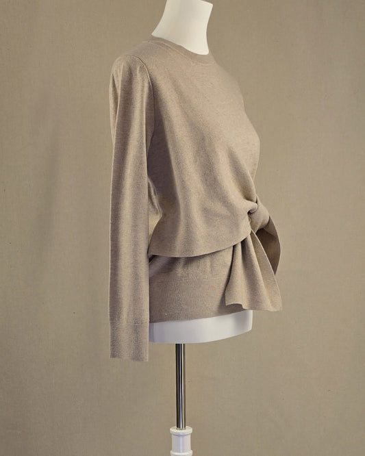 InWear Pullover in Beige mit Schleifendetail vorne – eleganter Strick für vielseitige Looks seitliche ansicht