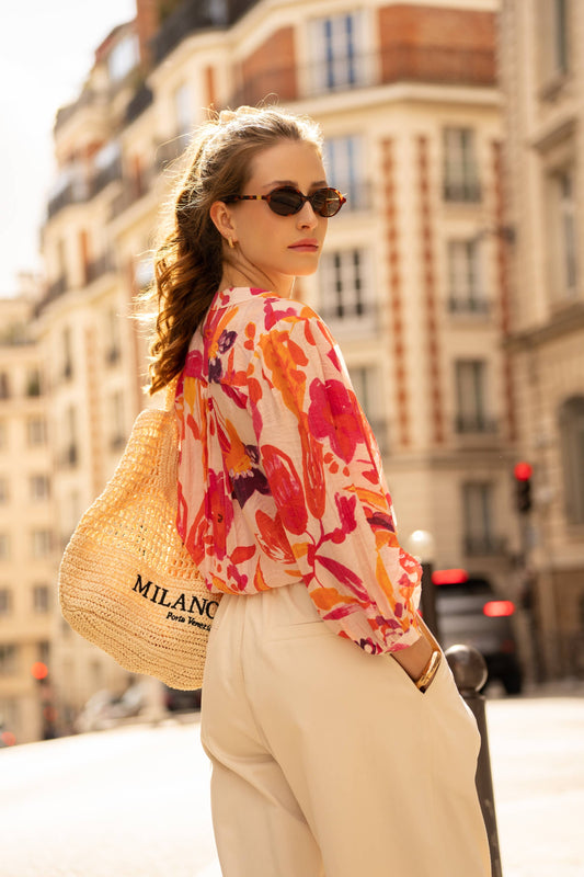 Luftige Saint Tropez Bluse aus Viskose und Seide