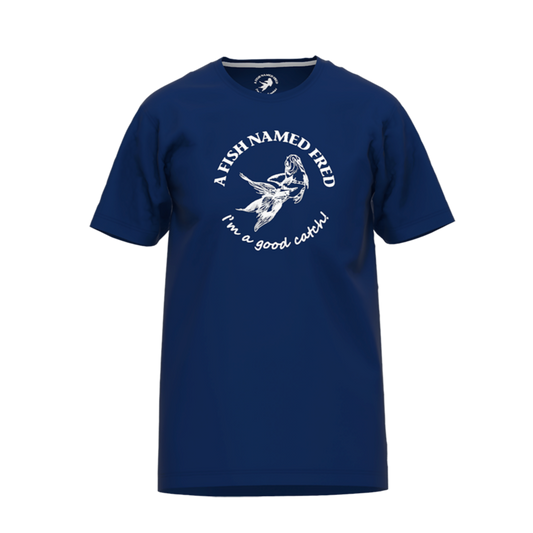 A Fish Named Fred Kurzarmshirt Rundhals Navi