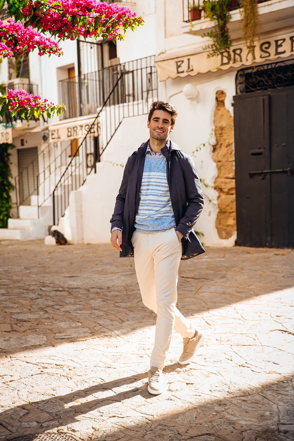 A Fish Named Fred Trenchcoat with Insert Navy