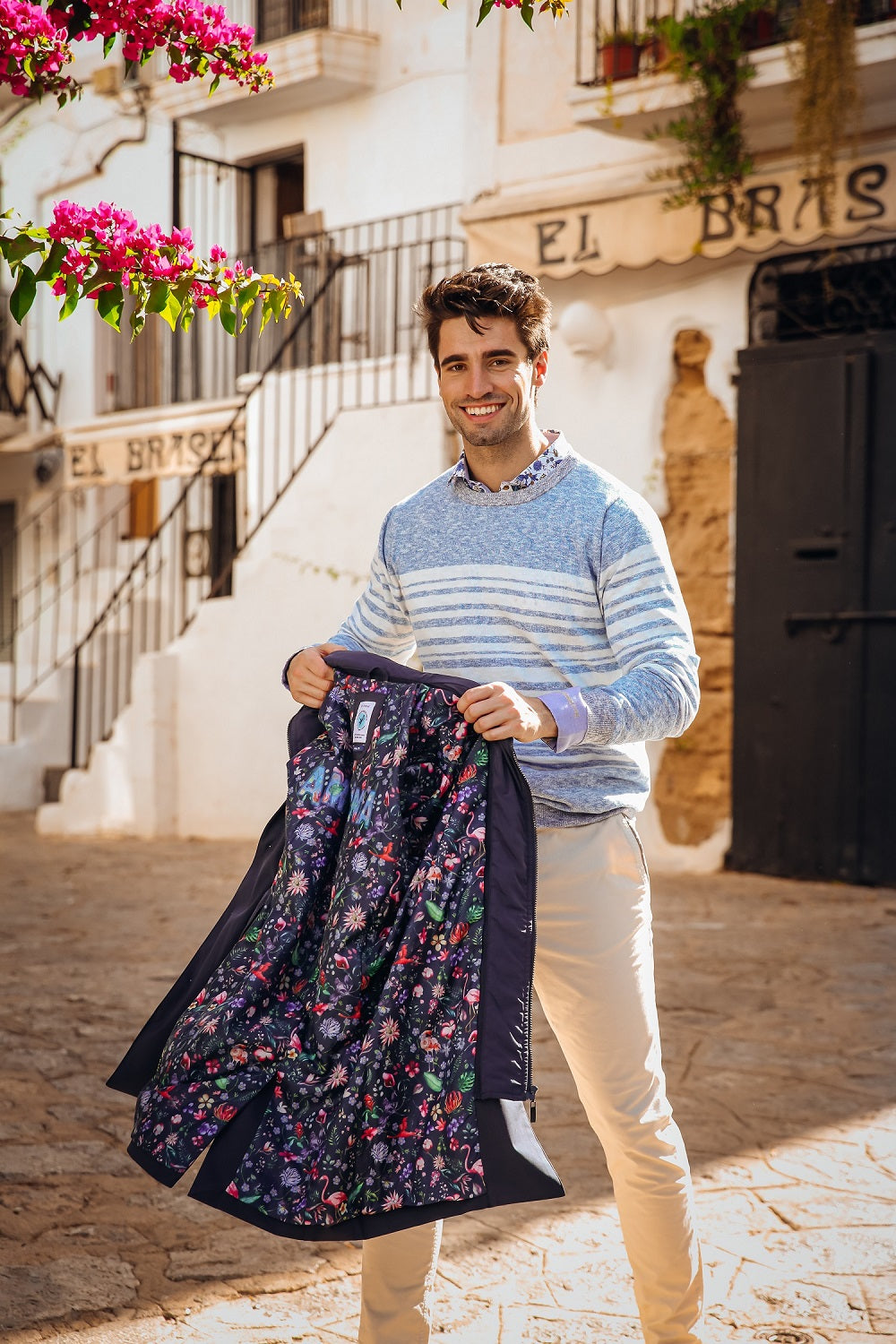 A Fish Named Fred Trenchcoat with Insert Navy