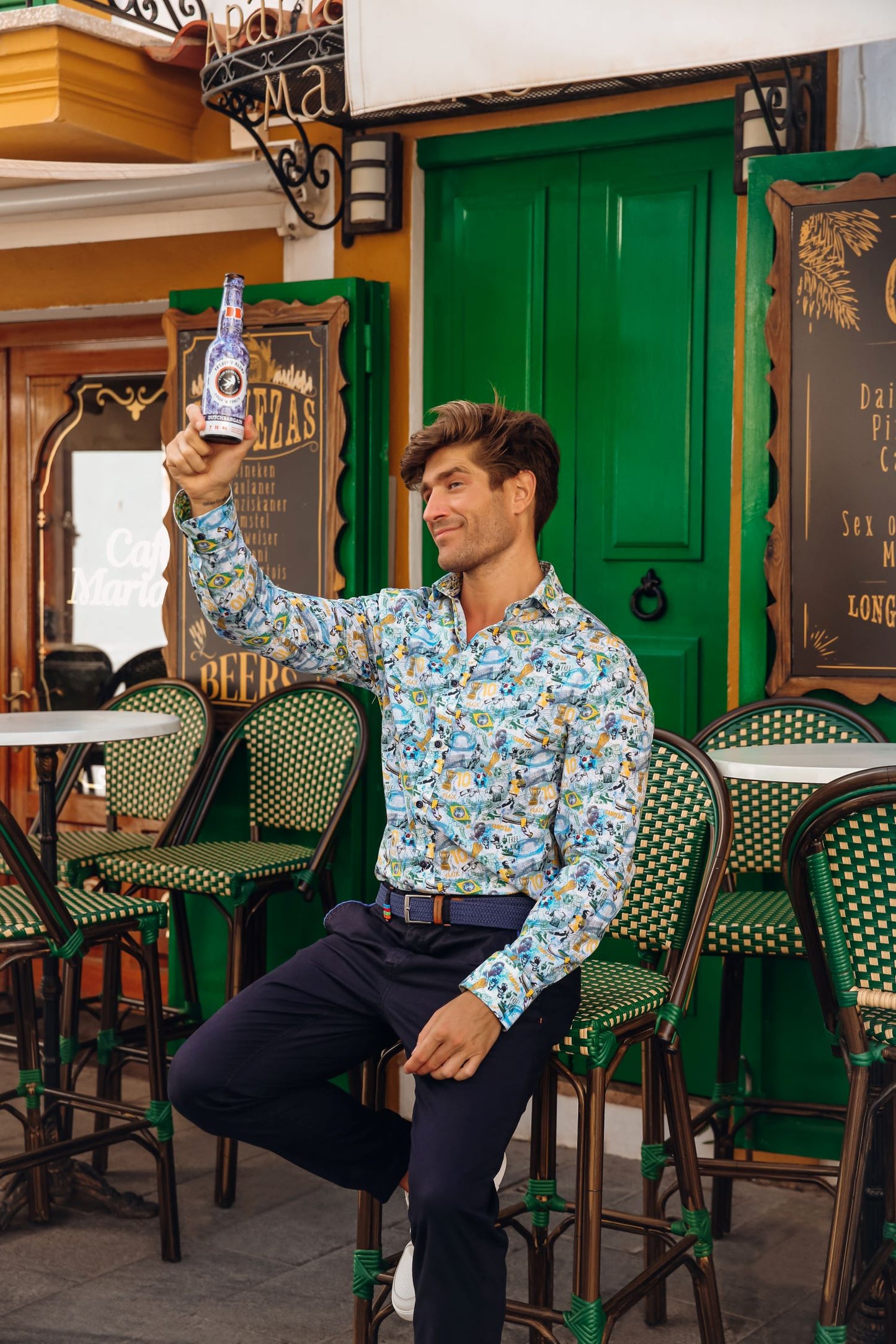 A Fish Named Fred Chino Peached Twill Navy