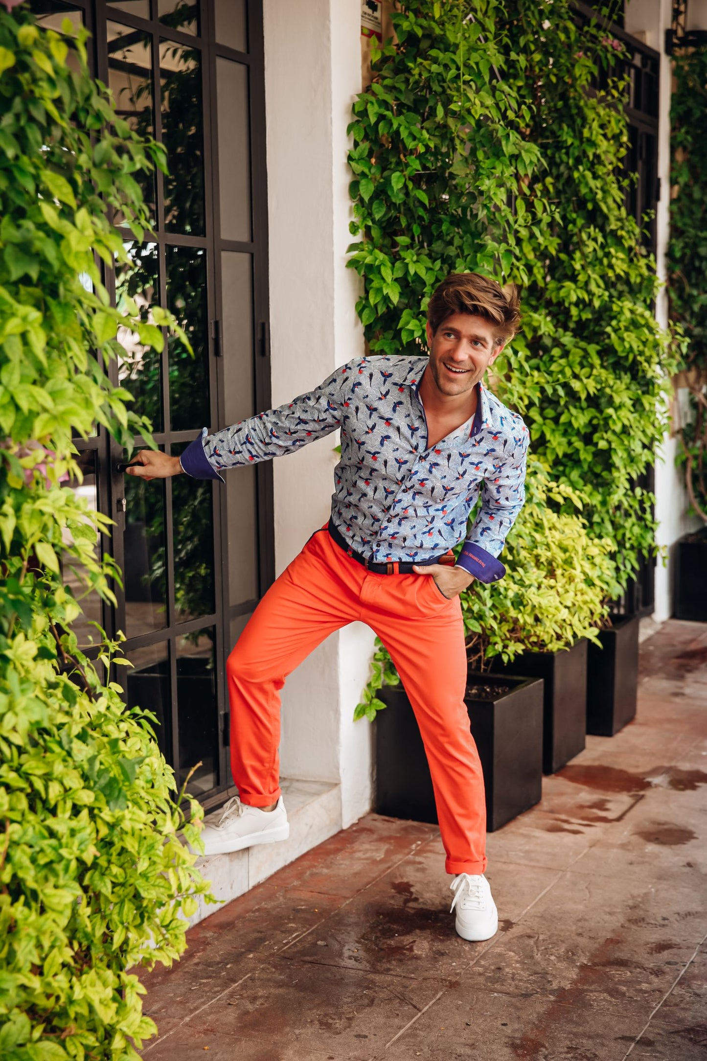 A Fish Named Fred Chino Peached Twill Red