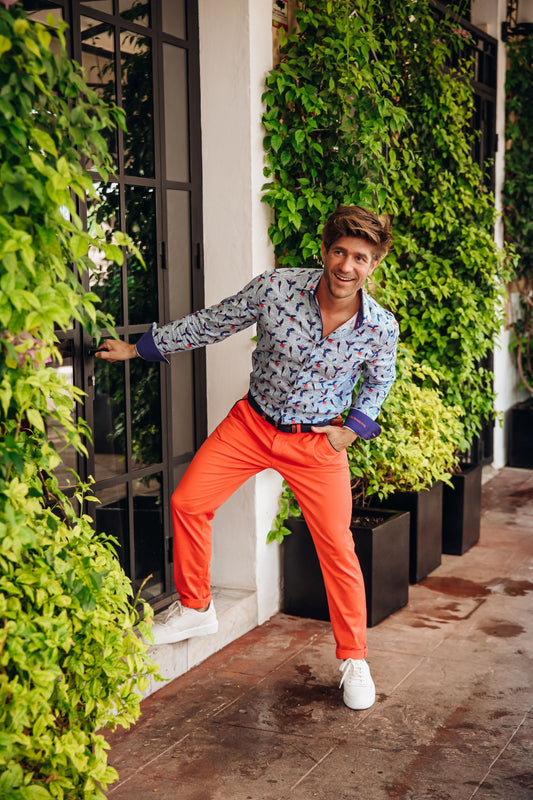 A Fish Named Fred Chino Peached Twill Red