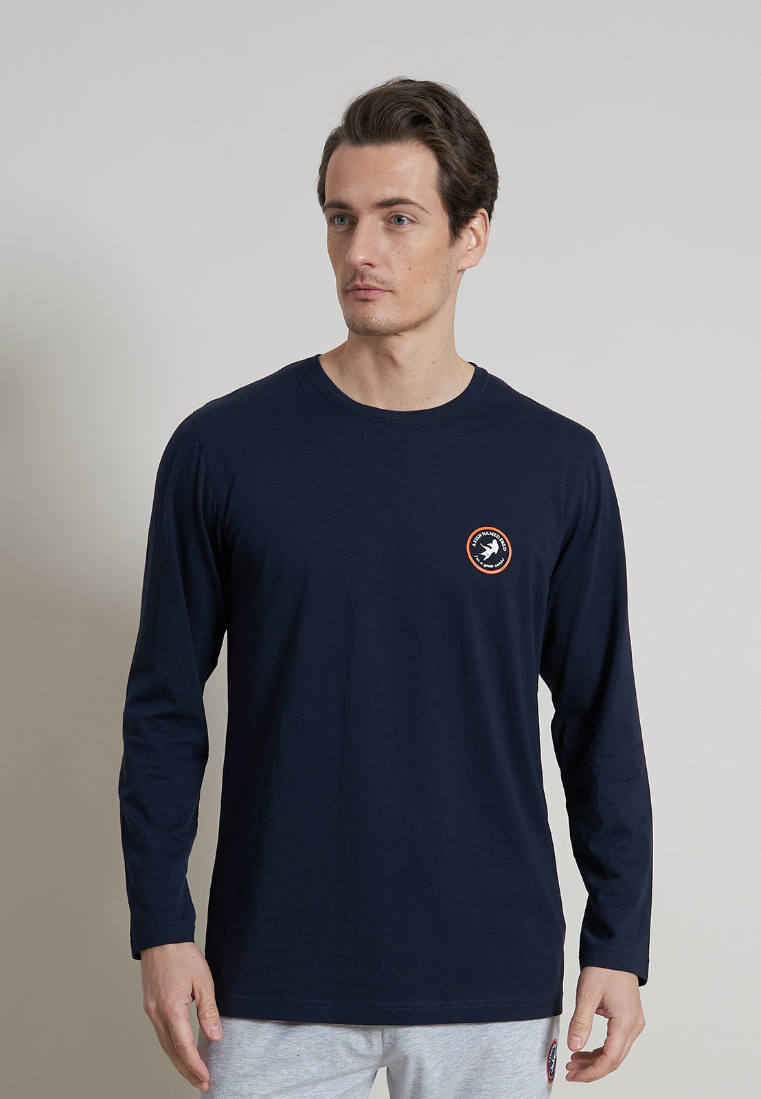 A Fish Named Fred Langarmshirt Navy