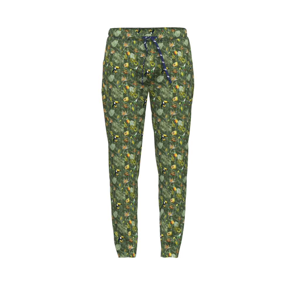 A Fish Named Fred Loungewear Hose Jungle Forest Green