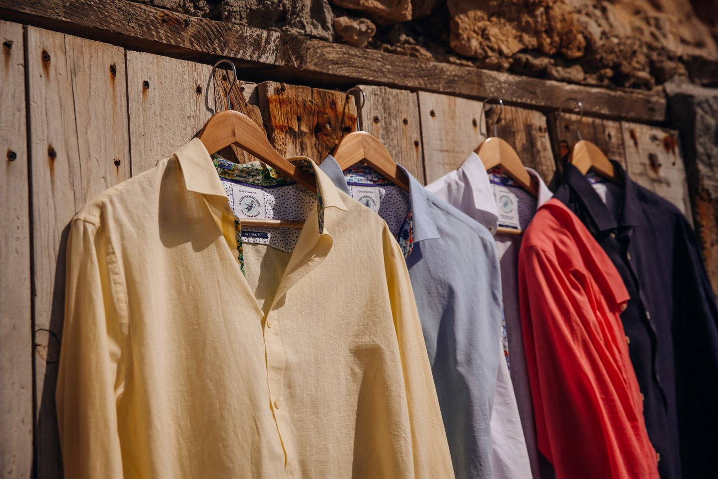 A Fish Named Fred Hemd Linen Coral