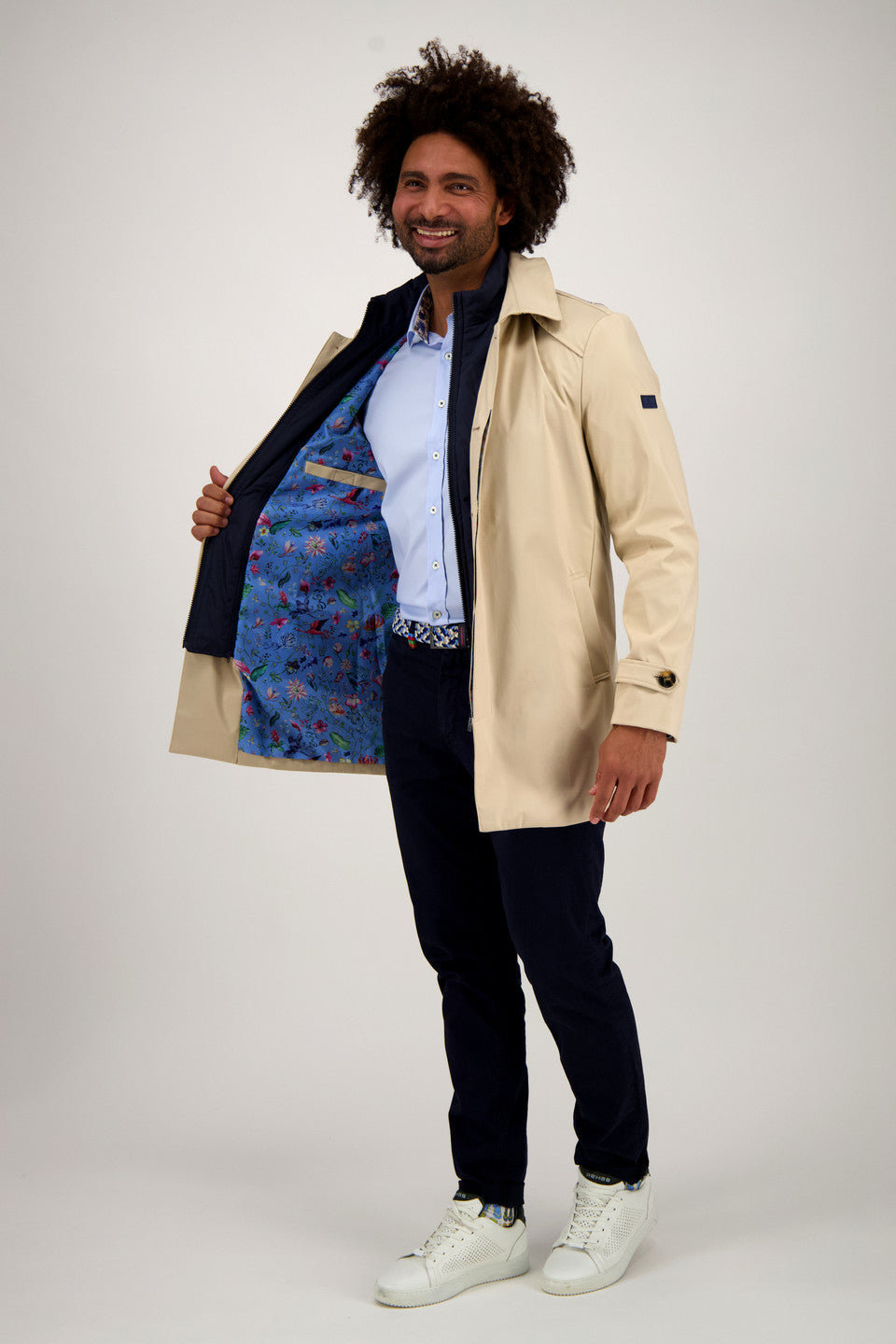 A Fish Named Fred Trenchcoat with Insert Sand