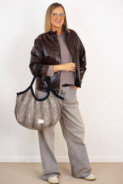 De La Mur Leo Paspeltasche aus Leoparden-Jacquard