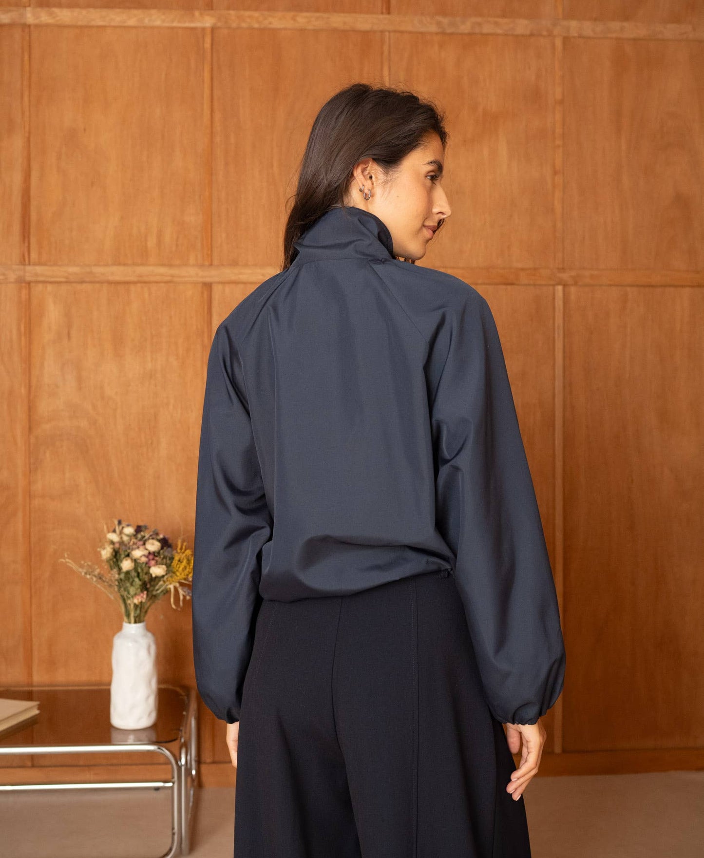Oversize-Bomberjacke in Dunkelblau