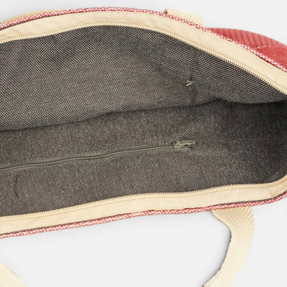 De La Mur Arde große Cord Schultertasche in Bordeaux