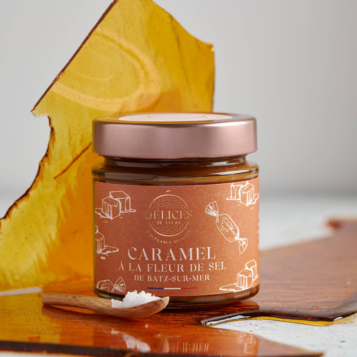 O’délices de Lucas Fleur de Sel Caramel – Karamellcreme mit Meersalz aus Frankreich im Glas