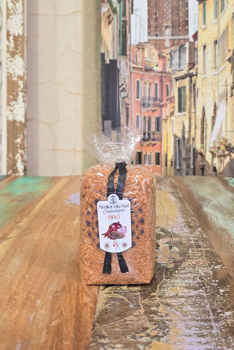 Atelier du Sel Camargue BBQ Nachfüllpackung – Meersalz mit Gewürzen für Grillgerichte aus der Camargue 300 g