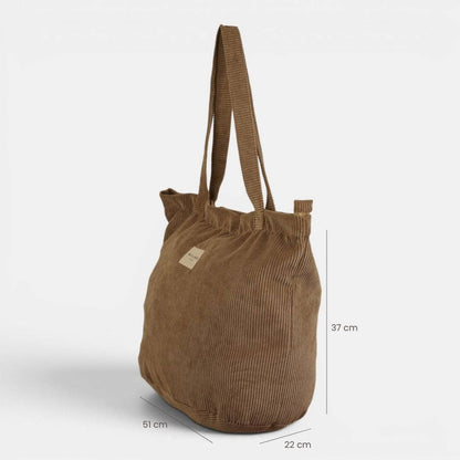 De La Mur Toast großer Cord Shopper in warmem Braun