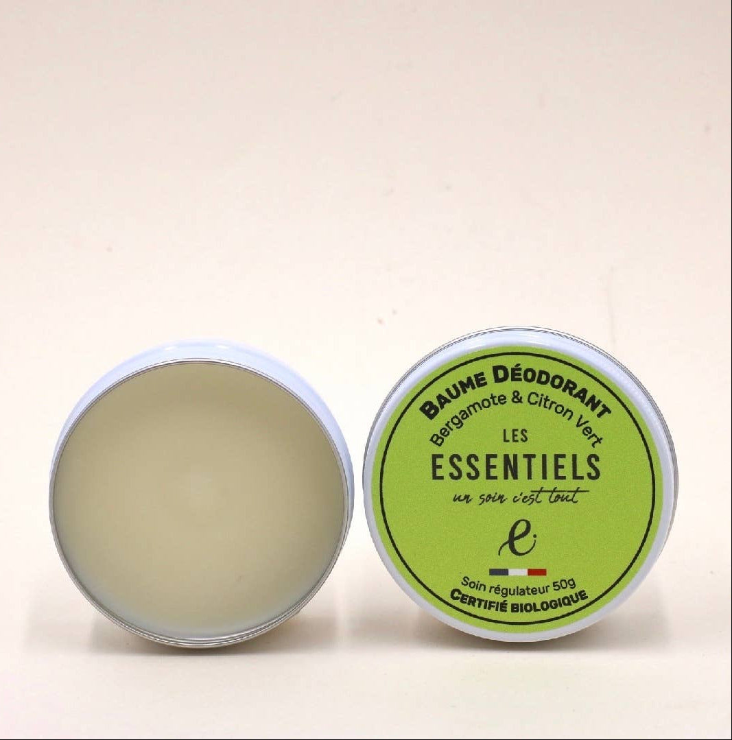 Fester Deobalm Bergamotte und Limette von Les Essentiels in geöffneter Aluminiumdose