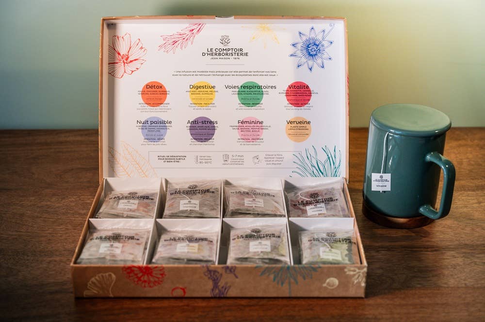 Bio-Kräutertee-Auswahlbox mit 48 Teebeuteln – Le Comptoir d’Herboristerie