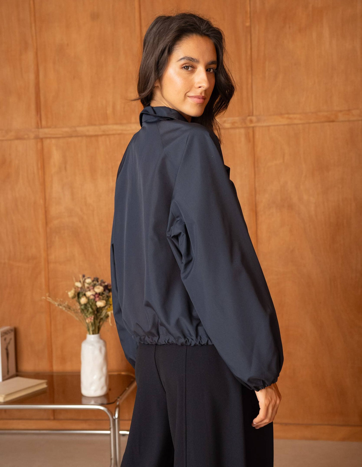 Oversize-Bomberjacke in Dunkelblau