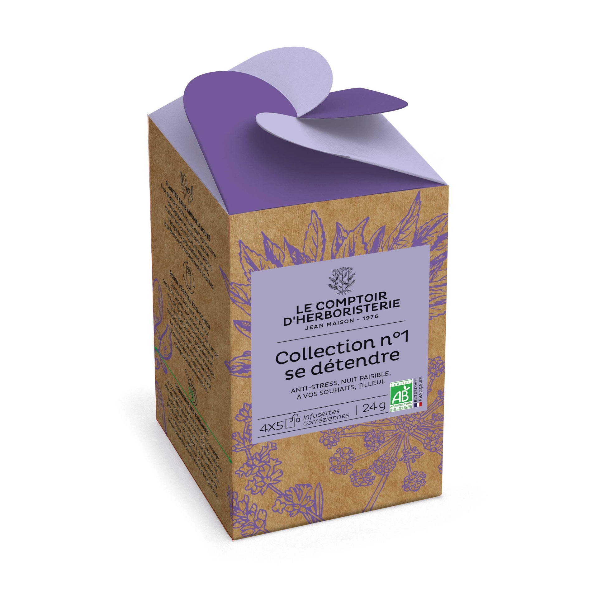 Collection N°1 Se détendre mit 20 Bio-Teebeuteln in 4 Sorten von Le Comptoir d’Herboristerie