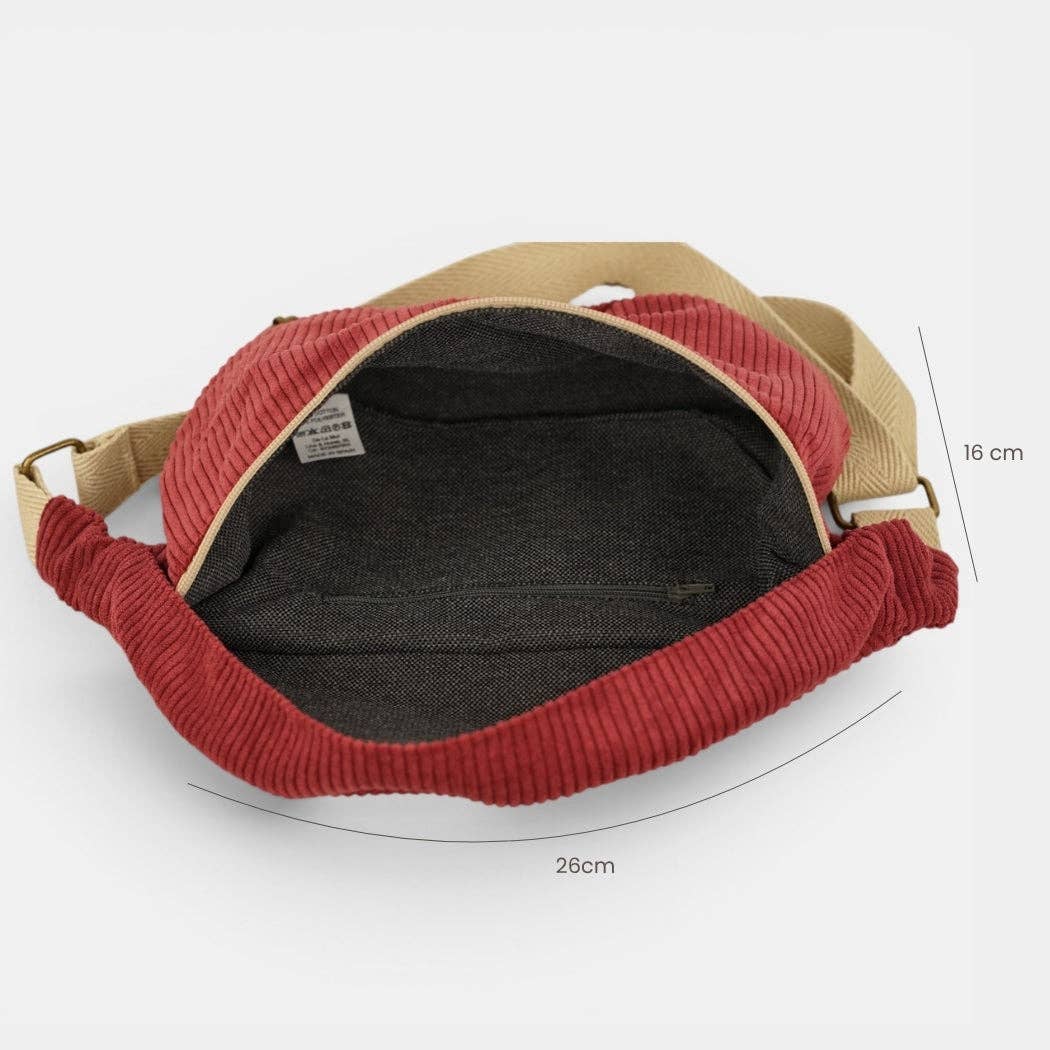 De La Mur Arde Gürteltasche aus bordeauxrotem Cord