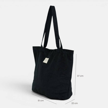 De La Mur Aza großer Samt Shopper in Schwarz