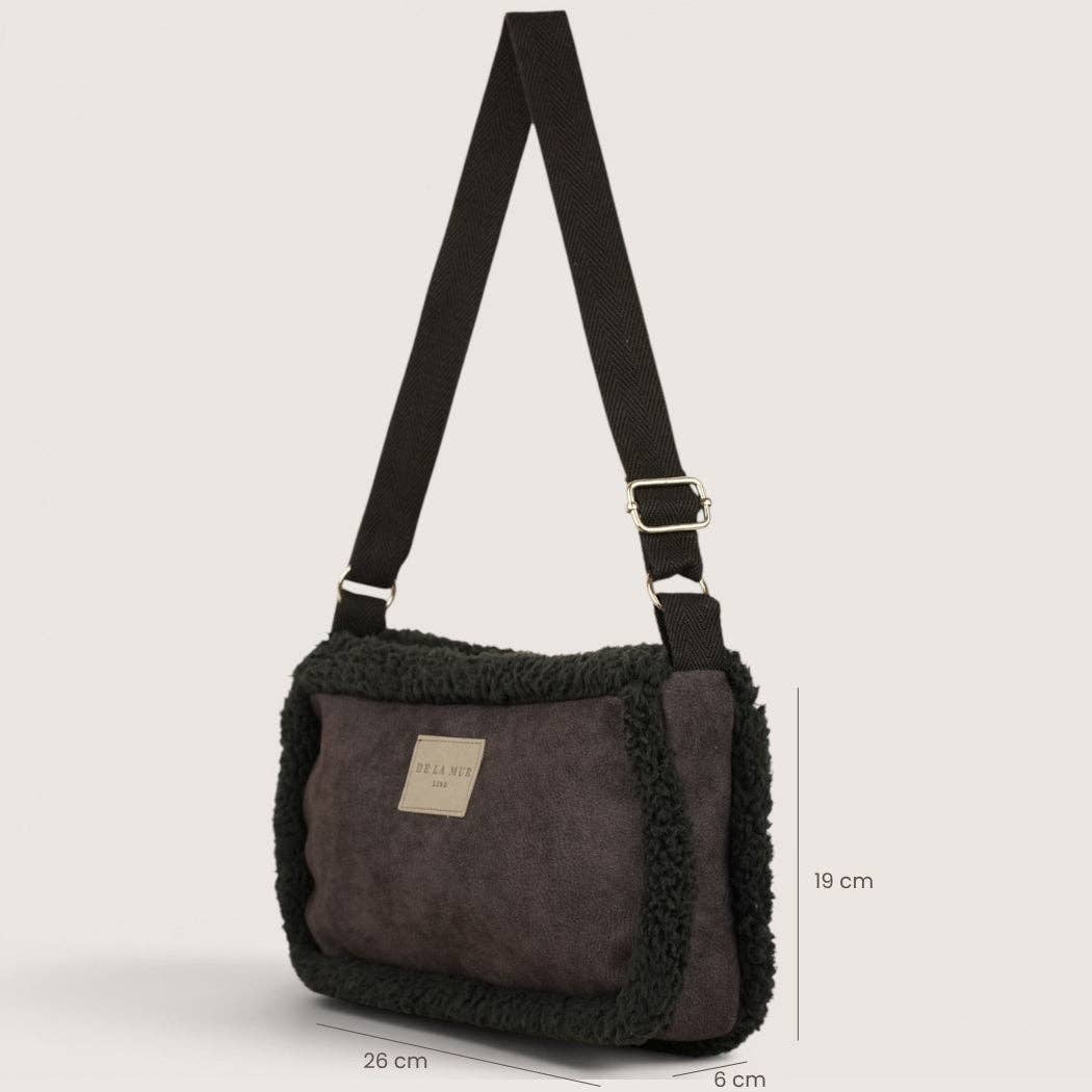 De La Mur Cene Double-Face-Schultertasche mit Teddyfell