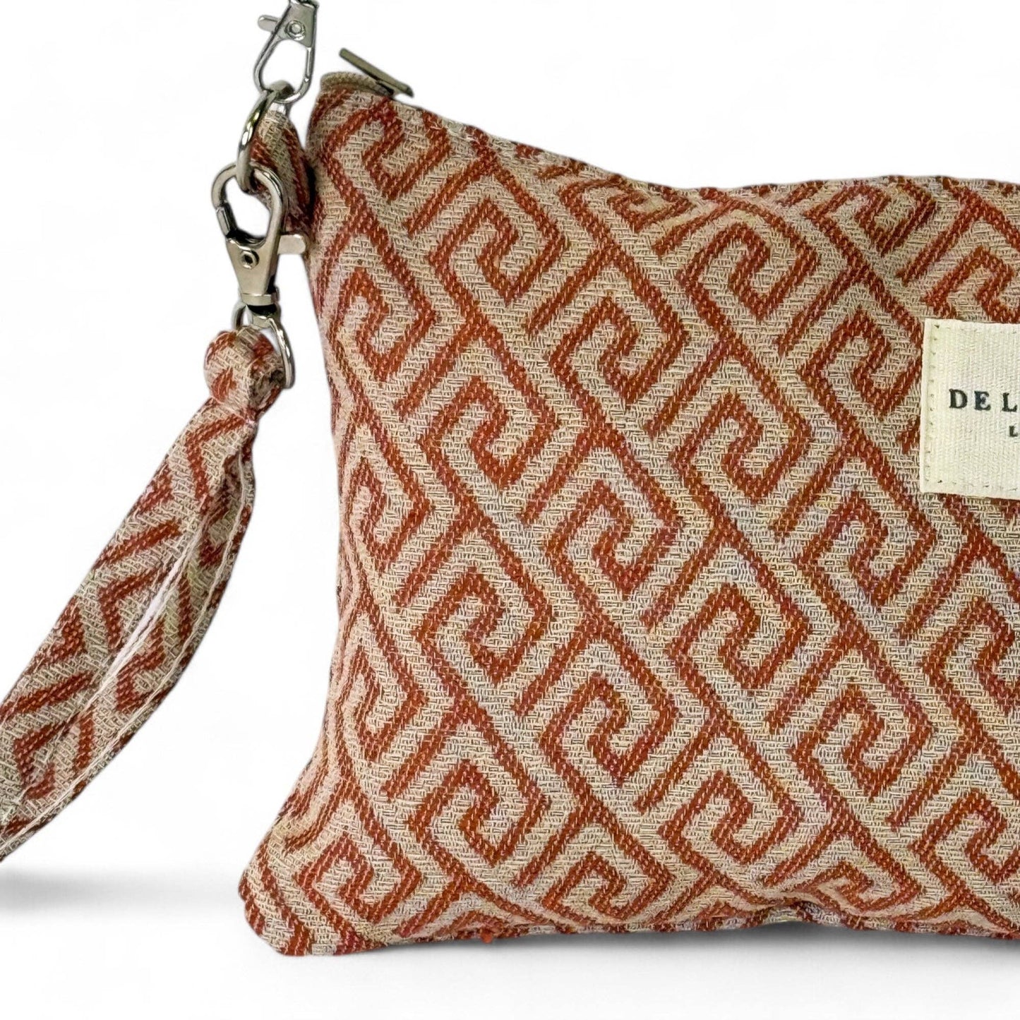 De La Mur Clutch Grec Tasche, Detailaufnahme des Jacquardmusters