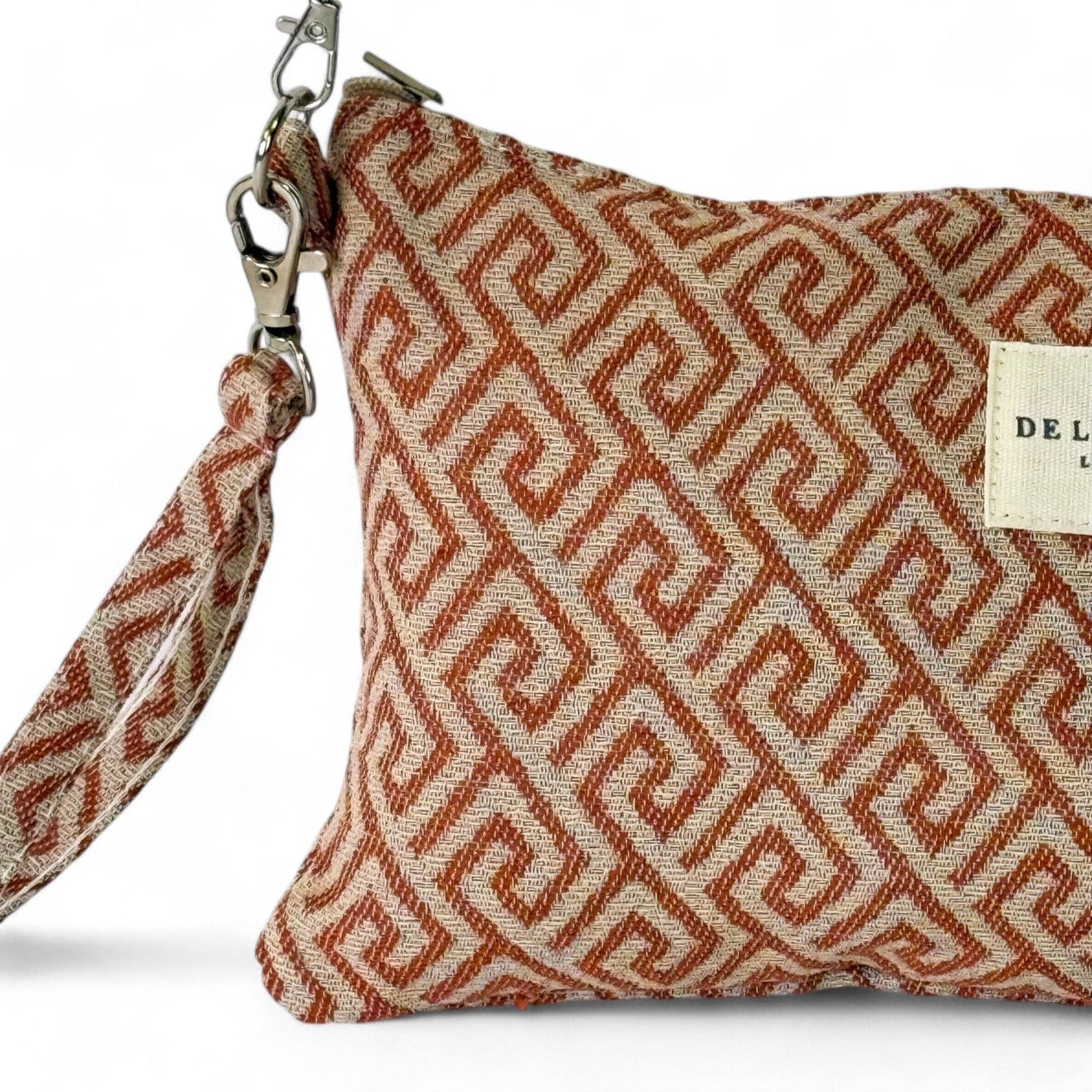 De La Mur Clutch Grec Tasche, Detailaufnahme des Jacquardmusters
