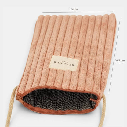 Kleine De La Mur Crêpe Handytasche aus rosa Cord