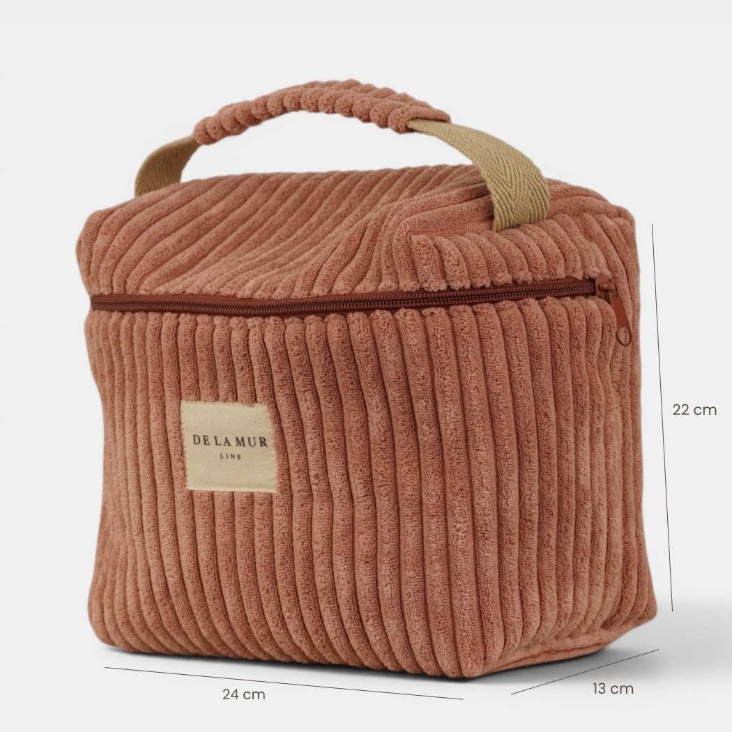 Große De La Mur Crêpe Kosmetiktasche aus rosa Cord