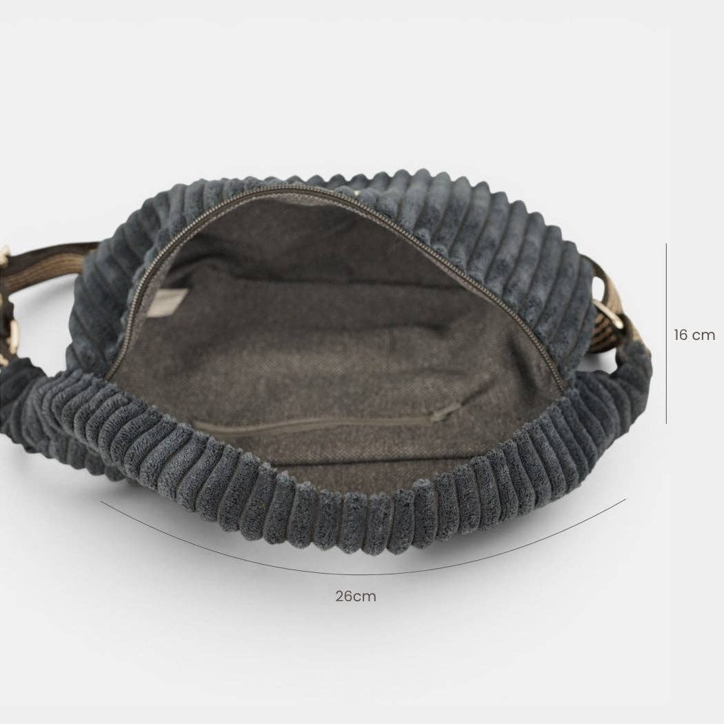 De La Mur Curly Gürteltasche aus schwarzem Cord