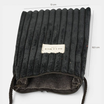 De La Mur Curly Handytasche aus schwarzem Breitcord