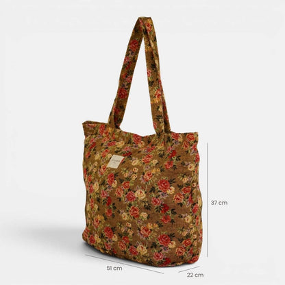 De La Mur Esme großer Shopper in Senfgelb mit Blumenmuster
