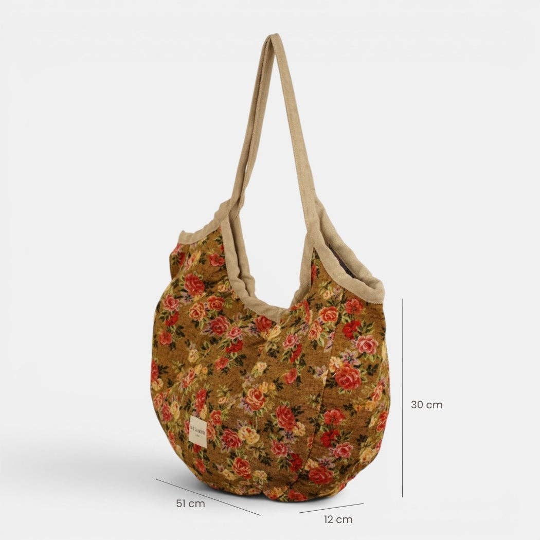 De La Mur Esme Shopper mit Blumenmuster und beiger Paspel