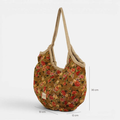 De La Mur Esme Shopper mit Blumenmuster und beiger Paspel