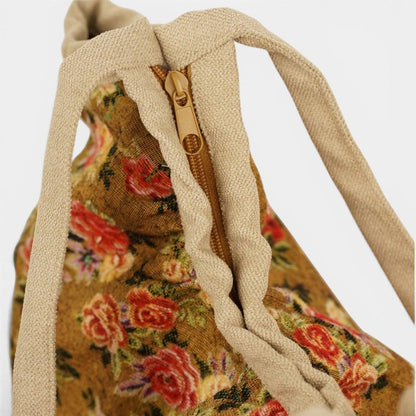 De La Mur Esme Shopper mit Blumenmuster und beiger Paspel