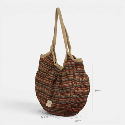 De La Mur Fron Paspeltasche aus geometrischem Jacquard